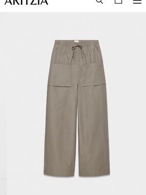 Aritzia Women’s Wide-Leg poplin m Pants - Grey